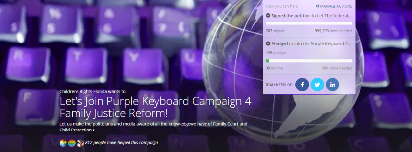 Purple Keyboard Campaign 4Family Justice Cover - 2015